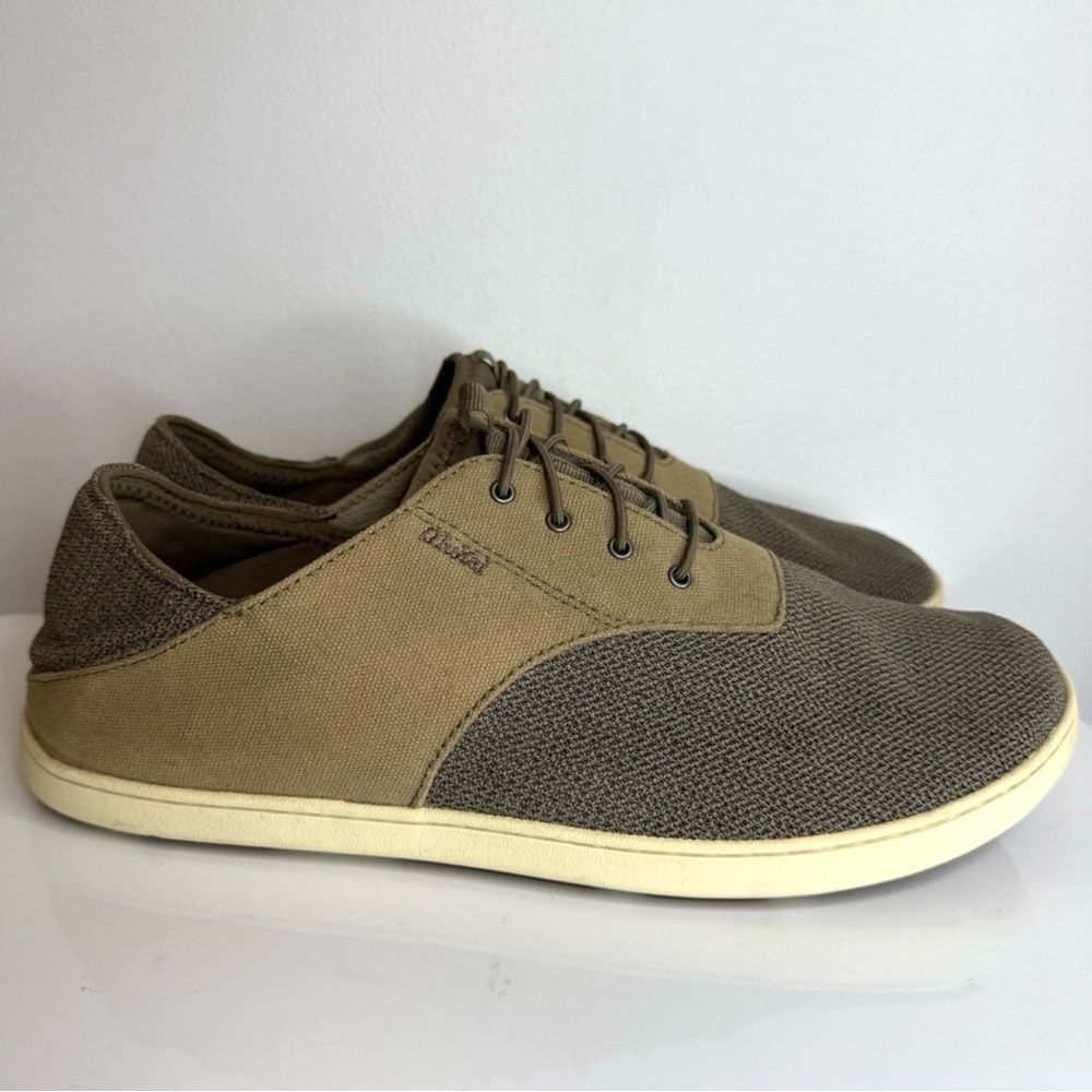 Olukai Tan Nohea Moku Mesh Canvas Slip On Casual Sneaker Men’s Size 11